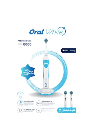 Oral White Professional Series 8000 Şarjlı Diş Fırçası Mavi