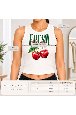 Bk Gift Sıfır Kol Fitilli Crop Bluz - Esnek Likralı Günlük Crop-1 Beyaz