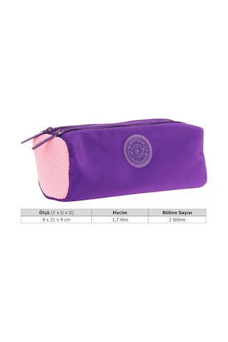 Kaukko İki Bölmeli Kız Çocuk Okul Kalem Çantası - Mor - K2740 Mor - Açık Pembe