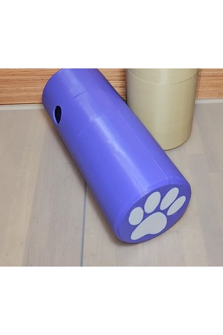 Buradabulabilirsin 3d Baskı Köpek Ödül Mama Dağıtıcı Yuvarlanan Silindir Zeka Oyuncağı Pati Desenli - Mor Bbz