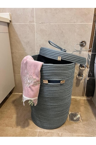 Zengin Design Home Zengin Banyo Çamaşır Sepeti Zdh-083 Açık Mavi
