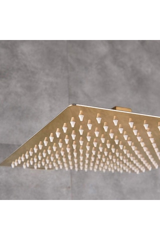 Fause Tepe Duş Başlığı Kare Slim 304 Metal 25 X 25 Cm Altın Ktd102-G Altın