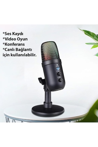 Profesyonel Kardioid Rgb Oyuncu Stüdyo Kayıt Kablolu Podcast Mikr