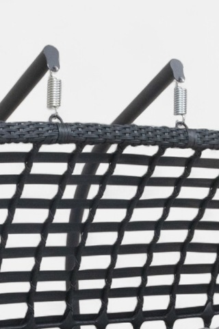 Balina Rattan Çiftli Salıncak - Bahçe Ve Balkon Salıncağı - Minderli Ve Yaylı Model - Özel Teslimat Antrasit