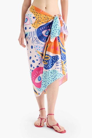 Defacto Regular Fit Desenli Saten Plaj Eteği-fall İn Love B1443ax25hspn219 Pembe