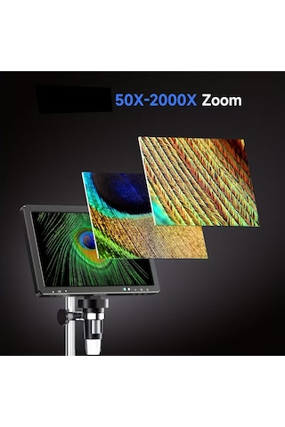 Ece Opto-edu Dijital Mikroskop Tamirci Mikroskobu 10.1" Ips Lcd Hd Ekran Hdmı Ve Usb Bağlantısı 2000x Büyütme 20mp Kamera Şarjlı Tam Set