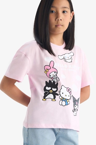 Defacto Kız Çocuk Hello Kitty Relax Fit Bisiklet Yaka Kısa Kollu Tişört F5389a825hspn633 Pembe