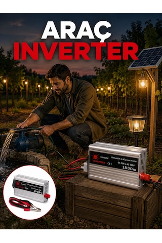 Akü Gücünü Ev Elektriğine Dönüştüren Güçlü İnvertör 1500w -