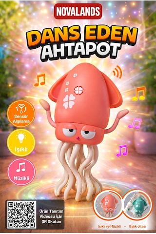 Dans Eden Şarjlı Müzikli Işıklı Ahtapot-emeklemeye Yardımcı Dansçı Kali Pembe