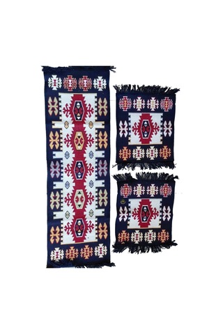 Seyyah Antik Kilimden Koltuk Kilimi Seti , 3 Parça, 2 Taraflı