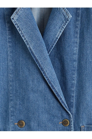 Lc Waikiki Lacivert Kruvaze Yaka Kadın Jean Blazer Ceket