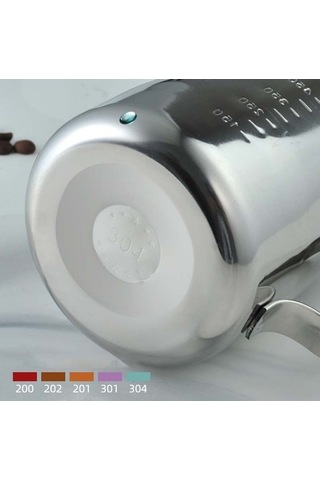 Pazly 600ml 304 Paslanmaz Çelik Süt Köpüğü Fincan Cezve Pratik, Temizlenme Kolay Fincan Cezve