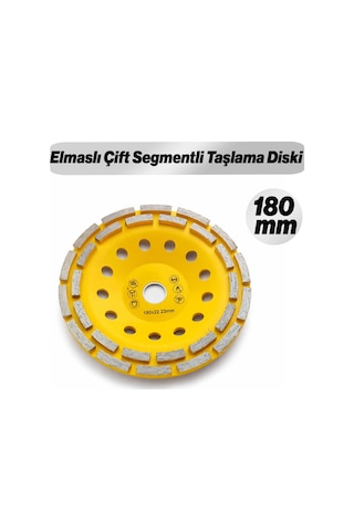 Elmaslı Çift Segmentli Taşlama Diski 180mm Beton Taş Mermer Granit Kesme Zımparalama Uyumlu