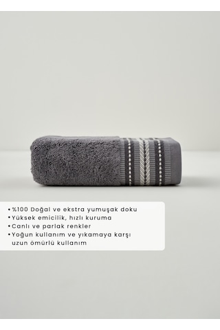 Bella Maison Premium Ege Pamuğu Yüz Havlusu Antrasit 50x90 Cm Gri