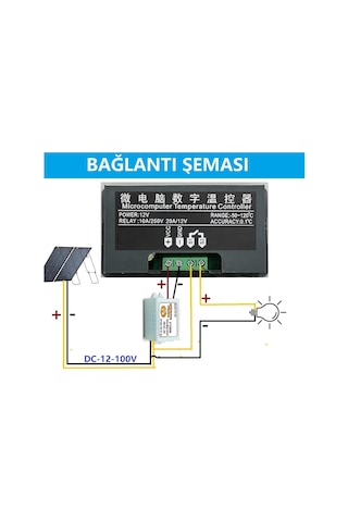 W3231a Dc12-100v 10a Kumandalı Güneş Paneli Termostatı