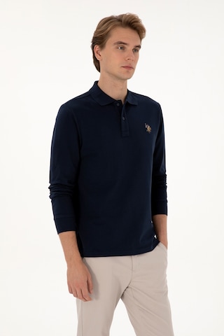 U.S. Polo Assn. Erkek Regular Fit Polo Yaka Lacivert Basic Sweatshirt 50313772-VR033