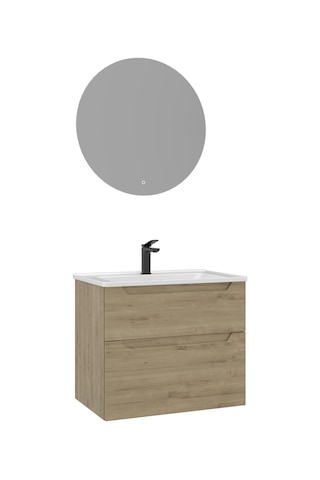 Orka Messina 65 Cm Meşe Led Banyo Dolabı Takımı Meşe