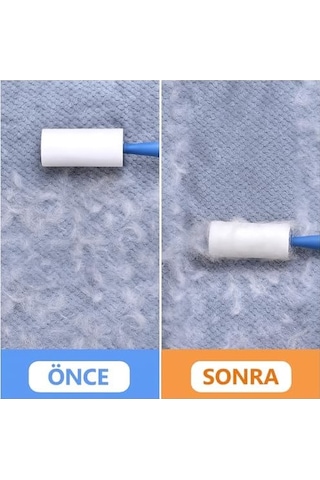 Tüy Toplayıcı Set 1 Sap + 6 Rulo Toplam 360 Yaprak Kedi Köpek Tüyü Ve Toz Temizleyici Giysi, Mobilya Ve Araç Koltuğu İçin Ekonomik Paket