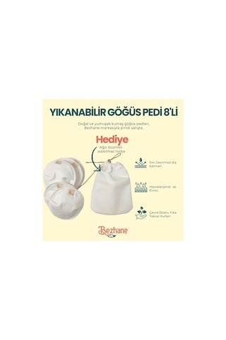 Yıkanabilir 8'li Kumaş Göğüs Pedi