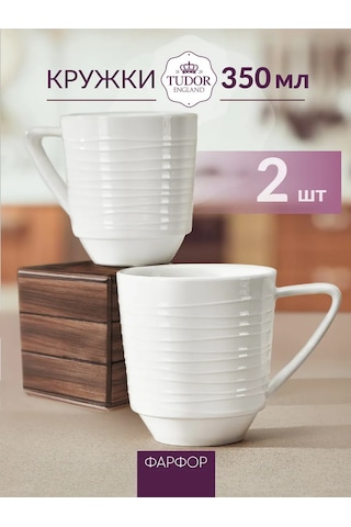 Tudor England Royal Circle 350 Ml Porselen Çay Fincanı, 2'li Set 418601057 Beyaz
