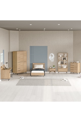 Robin Home Lidya Genç Odası Takımı 6'lı Set Sepet Kahverengi