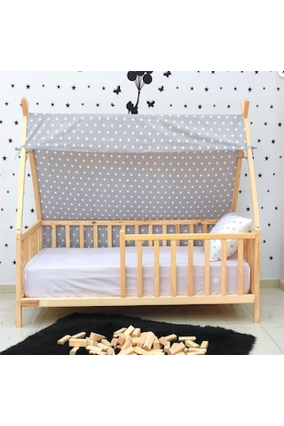 Markaawm Bodrum Montessori Yatak Ahşap Doğal Çam Karyola Akçaağaç