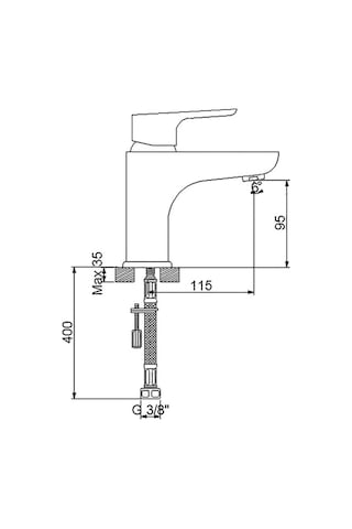 Newarc 921521W Loft Lavabo Bataryası Beyaz
