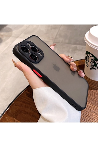 Apple Uyumlu iPhone 15 Pro Kılıf Arkası Mat Leke Yapmaz Kenarları Renkli