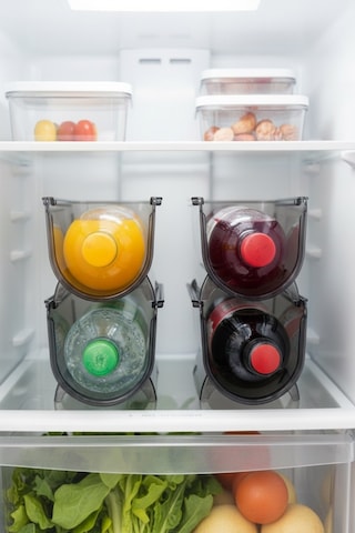 4 Parça Buzdolabı Şişe Düzenleyici Seti, Buzdolabı Düzenleyici Şişe Organizer Füme
