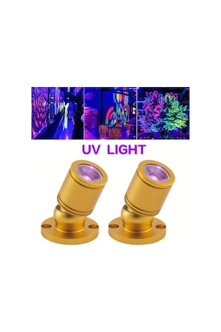 Honeybeeshop 2 Adet Uv Siyah Işık Gece Usb Uv Işık Mini Spotlights Gösteri Dolabı Takı Rafı Poster Duvar Kullanımı 1w Ultraviyole Led Siyah Işıklar Altın Rengi Altın Rengi