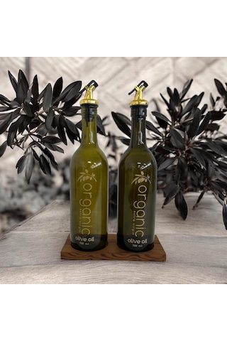 Selka Home 2'li Ahşap Stant Organıc Oıl Yağlık 750 Ml 001