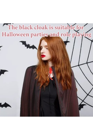 Cadılar Bayramı Vampir Pelerini Cape Siyah Ve Kırmızı Tersinir Cadılar Bayramı Pelerin Cosplay Partisi Cape Dracula Kostüm Yetişkinler İçin