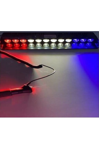 S12 Profesyonel Çakar Vantuzlu Çakmaklık Girişli 12 Ledli Kırmızı