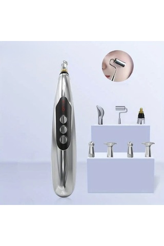 Akupunktur Güzellik Kalemi Elektrikli 7 Başlıklı Cilt Cihazı İğnesiz