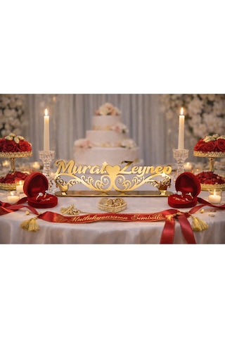 Bir Masa İsimliği Ve 50 Adet Magnet Kişiye Özel No7 Renkli