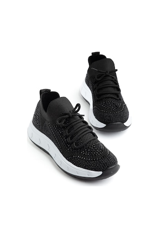 Suins Veina Model Taş İşlemeli Kadın Spor Ayakkabı Sneaker Siyah
