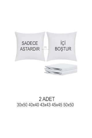2 Adet Fermuarlı Kırlent İç Astarı 5 Ebat Kırlent İçi Yastık Kılıf Astar Milt - 40x40
