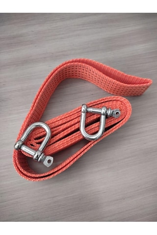 Polyester Oto Çekme Halatı, Turuncu, 3 Metre, 3 Ton, 50 Mm Genişlik, Mapa Vidalı Kancalı Zincir Kilidi , Araç Kurt