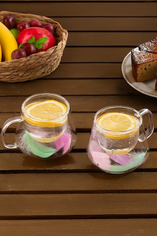 Perotti 16798 Double Feather Çift Cidarlı Kupa 2 Adet 200 Ml Şeffaf