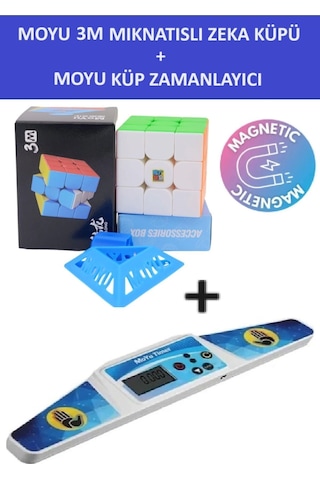 Moyu 3m Profesyonel Speed Cube Ve Moyu Küp Zamanlayıcı Seti-3x3 Rubik Zeka Küpü Ve Zamanlayıcı