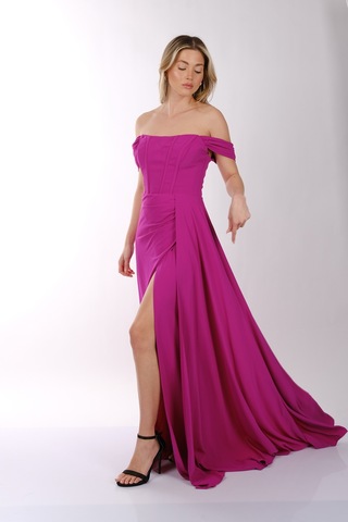 Abiye Elbise Dori 00kb5136 Fuşya