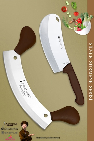 Sürmene Silver Serisi Kahve Sap Mutfak Bıçak Bıçağı Salata Börek Bıçağı Pizza Bıçağı 2 Li Srm-036 Kahverengi