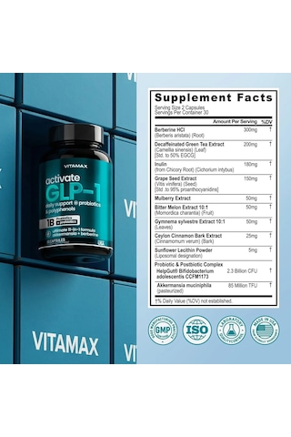 Glp-1 Support 1billion Probiotics +prebiotics -11 İn 1 Akkermensia + Berberine 60 Caps.