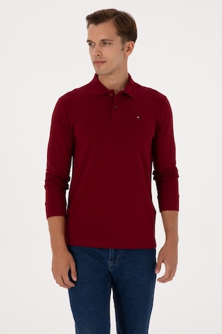 U.S. Polo Assn. Erkek Regular Fit Polo Yaka Bordo Basic Sweatshirt 50315941-VR014