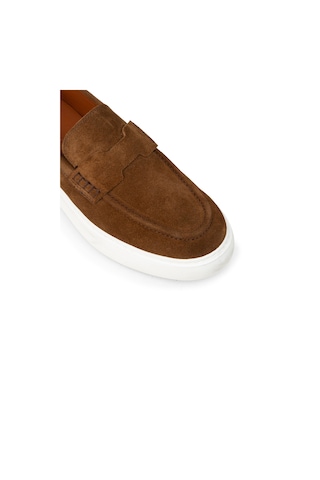 Deery Erkek Hakiki Süet Taba Renk Loafer Ayakkabı - 02043mtbap03