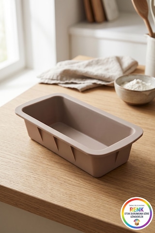 Silikon Baton Kek Kalıbı Dikdörtgen Yapışmaz Kolay Çıkan Ekmek Kek Pasta Kalıbı 27x14x7 Cm Çok Renkli