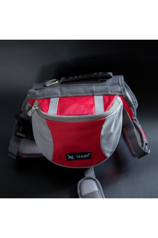 Xiyyadms Köpek Sirt Çantasi Yolculuk Icin Yansitici Çizgili Mavi L Boy Nylon + Pvc Materyal Kırmızı - Siyah