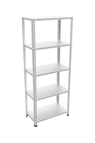 5 Katlı Galvaniz Çelik Raf - Depo, Arşiv, Kiler, Dosya, Market Rafı, Civatalı Raf Sistemi 59x75 Cm 200 Cm 1.00 Mm Çok Renkli