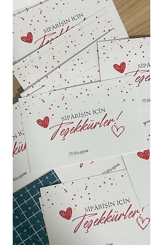 Kişiye Özel E-ticaret Teşekkür Kartı 5x8 Cm 250 Adet