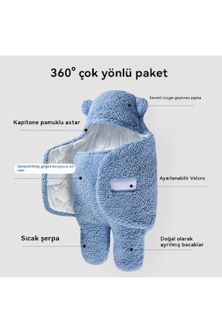 0 - 3 Ay Bebek Kalınlaştırılmış Yorgan Çift Amaçlı - Mavi